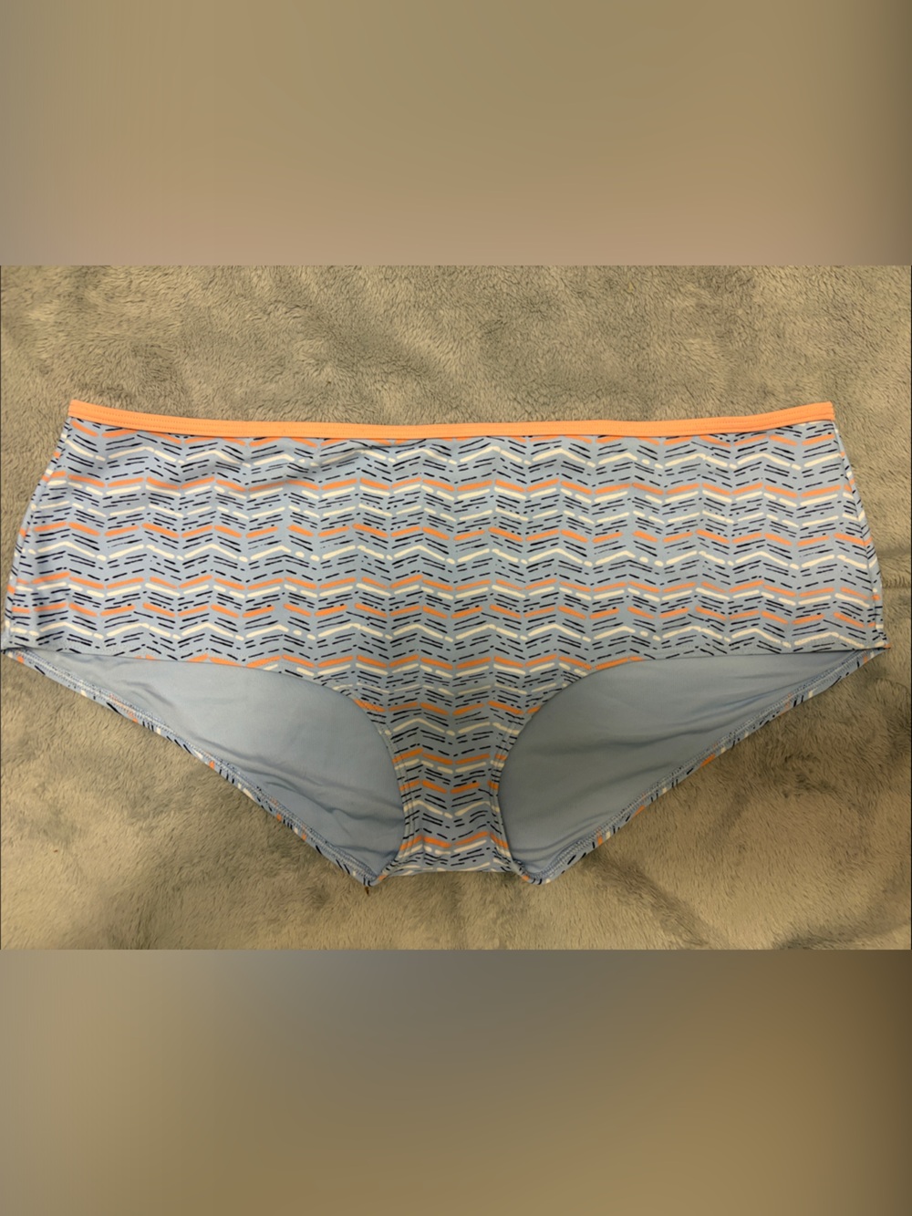Aerie Women’s Light Blue & Coral Hipster Bikini Bottoms